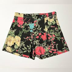 New York & Company Floral High Waisted Flowy Shorts Size 6 Nwt Fitted Floral Print Shorts, Black Floral Print Shorts, Stretch Floral Print Shorts, Trendy High Waist Floral Print Shorts, Fitted Casual Shorts With Floral Print, Trendy High-waisted Floral Shorts, Pink Floral Print High-waisted Shorts, Pink Floral High-waisted Shorts, Trendy Fitted Floral Print Shorts