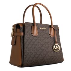 This Is A Brand New Unused, Unworn Michael Kors Mercer Medium Satchel Shoulder Crossbody Bag With Tags Retail $558.00 Leather Mk Signature Brown 100% Authentic Michael Kors Logo At Front Gold Toned Hardware Mk Charm On Front Back & Front Slip Pockets Zip Top Closure Custom Mk Fabric Lining Middle Zipper Compartment 2 Slip-In Pockets 1 Zipper Pocket 12" (L) X 9.5"(H) X 5.5"(D) Strap: 4.75", 20.5"- 24" Classic Brown Michael Kors Satchel, Modern Brown Bag With Branded Hardware, Michael Kors Brown Double Handle Satchel, Classic Michael Kors Satchel With Handles, Classic Michael Kors Bags With Leather Handles, Classic Michael Kors Shoulder Bag In Cognac, Tan Coated Canvas Bags With Branded Hardware, Michael Kors Brown Satchel For Daily Use, Classic Tan Michael Kors Shoulder Bag