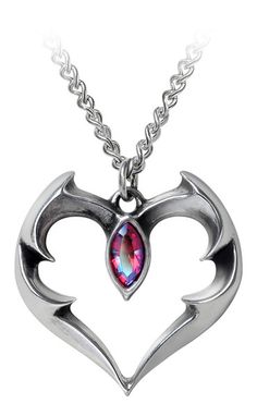 Batheart Pendant Alchemy Gothic Jewelry, Goth Pendant, Fantasy Clothes, Raven Pendant, Heart Promise Rings, Steam Punk Jewelry, Skull Pendant Necklace, Unique Pendant Necklace, Vampire Bat