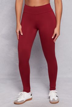 Leggings, High Waisted, Solid, Brushed Knit, Item Number 3066001445681 High Waisted Leggings, Item Number, High Waisted, Leggings, Knitting, Red