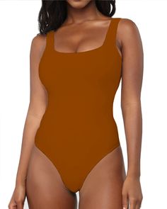 PRICES MAY VARY. Materials - 95% Jersey, 5% Spandex Womens tank top basic bodysuits with scroop neck and V neck. Comfy & stretchy fabric. There're two snaps at the bottom. Please refer to our size chart for your size. Parcel content 1* bodysuit. BelleLovin Women's Scroop Neck Bodysuits Sleeveless Tank Top Jumpsuits Brown Sleeveless Bodysuit For Summer, Sleeveless Brown Summer Bodysuit, Yellow Fitted Sleeveless Bodysuit, Casual Brown Fitted Bodysuit, Brown Sleeveless Bodysuit, Womens Bodysuit, Sleeveless Jumpsuits, Sleeveless Tank, Sleeveless Tank Top