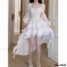 Olivia Mark - Elegant Corset Waist Cincher White Cute Dress, Elegant Corset, Elegant Bodycon Dress, Irregular Skirt, Waist Cincher Corset, Corset Waist, Long Sleeve Wrap Dress, Casual Day Dresses, Prom Dress Shopping