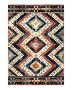 a multicolored rug with an intricate design