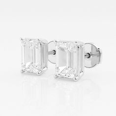 There's nothing more versatile than a pair of classic stud earrings. We love these princess cut lab grown diamond studs for every occasion, be it zoom meetings, brunch with friends or quiet evening dinner with your beau. Pick the size and color best suited to your ears in the color of gold that you fancy. Luxury Emerald Cut Earrings, Affordable White Rectangular Earrings, Luxury Emerald Cut White Gold Diamond Earrings, Luxury Diamond White Emerald Cut Diamond Earrings, Classic White Gold Baguette-cut Earrings, Emerald Cut Lab Grown Diamond Jewelry For Anniversary, Diamond White Emerald Cut Fine Jewelry Earrings, Diamond White Emerald Cut Diamond Earrings, Emerald Cut Diamond White Earrings In Fine Jewelry Style