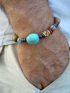 Masculine Jewelry, Turquoise Resin, Semi Precious Stone Bracelet, Power Bracelet, Mens Bracelets, Imperial Jasper, Men's Bracelet, Mens Beaded Bracelets, Elegant Bracelet