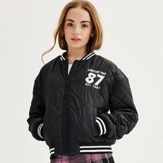 Add varsity style to any outfit with this girls' Limited Too quilted bomber jacket. Add varsity style to any outfit with this girls' Limited Too quilted bomber jacket. FEATURES Zip closure Long sleeves 2 front pockets Quilted design Ribbed trimFABRIC & CARE Polyester Machine wash Imported Size: X Large. Color: Black. Gender: female. Age Group: kids. Material: nylon. Limited Too, Varsity Style, Girl Top, Quilting Designs, Blazer Suit, Gender Female, Age Group, Suit Jacket, Bomber Jacket