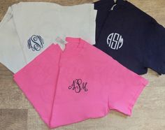 Monogrammed Crewneck Cotton T-Shirt - Bridesmaid Gift Idea - Bachelorette Party - Monogrammed Tee - White Monogram Crew Neck T-shirt, Pink Monogrammed Crew Neck Top, Pink Monogram Crew Neck Top, Pink Crew Neck Top With Monogram, Pink Monogrammed Cotton Top, Pink Monogram Cotton Top, White Monogram T-shirt With Crew Neck, White Monogrammed Short Sleeve Top, White Monogram Crew Neck Top