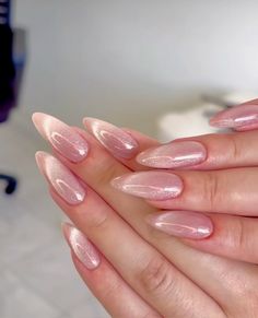 nail inspo #nails #nailart #nailinspiration #gelxnails Glass Velvet Nails, Velvet Glass Nails, Glass Cat Eye Nails, Iridescent Pink Nails, Glass Effect Nails, Caviar Nails, Velvet Nails, Nails Jewelry, Nails Today