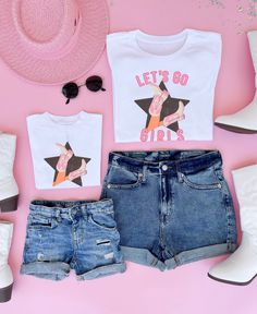 These adorable shirts feature a fun and cute cowgirl design and come in a variety of sizes for both adults and kids. They're made from high-quality materials and are super comfortable to wear, so you and your little one can look stylish and feel great all day long. Our shirts come in two lovely colors - pink and white. You can easily mix and match them to create your desired look. Let's go girls, let's rock these tees❤ ITEM DESCRIPTION • Direct-to-garment design • Material: 100% Cotton• Women's Cowgirl Design, Cute Cowgirl, Cowgirl Look, Look Stylish, Matching Shirts, Lovely Colors, Mix N Match, Mommy And Me, Feeling Great