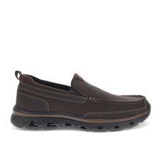 When it comes to long-lasting comfort and next-level style, these Dockers slip-on loafers are here to elevate any day you’ve got planned. Complete with synthetic leather and textile uppers and Dockers Active Rebound shock-absorbing outsoles, these men’s shoes will have you looking great and feeling supported all day long. From jeans to khakis, these loafers add style to any casual look with their detailed stitching, contrasting textures, and bold rubber outsole. And in these shoes, you’ll be fee Casual Synthetic Moc Toe Slip-ons, Casual Brown Loafers With Arch Support, Casual Leather Slip-resistant Loafers, Cushioned Slip-on Loafers For Walking, Ortholite Insole Slip-on Loafers For Walking, Casual Slip-resistant Moc Toe Loafers, Casual Moc Toe Slip-resistant Loafers, Slip-on Synthetic Slip-resistant Loafers, Slip-resistant Slip-on Synthetic Loafers