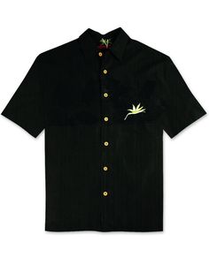 Enjoy the sophisticated look and feel of this embroidered shirt at half the price of silk, with Bamboo Cay's washable "polynosic" embroidered shirts. Honestly, they look like a million bucks! 70% Rayon / 30% Polyester Machine Washable Embroidered Black Collared Shirt, Black Embroidered Collared Shirt, Classic Embroidered Short Sleeve Shirt, Traditional Black Embroidered Shirt, Classic Embroidered Summer Shirt, Black Collared Shirt With Floral Embroidery, Black Embroidered Button-up Shirt, Traditional Black Shirt With Floral Embroidery, Black Button-up Shirt With Floral Embroidery