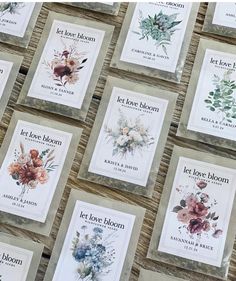 several packets of tea with flowers on them