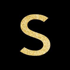 the letter s is made up of gold glitter