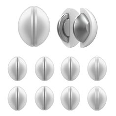 an assortment of door knobs and handles on a white background with clipping shadows