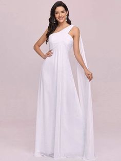 Long Chiffon Evening Dress, Simple Wedding Dress, White Evening Dress, Long Evening Dress, Chiffon Evening Dresses, Fashion Design Dress, Evening Dress Fashion, Casual Wedding Dress, Sleeveless Long Dress