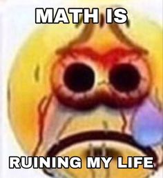 an image of a face with the words math is running my life