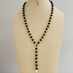 Anne Klein Necklace Black Beaded Brand New, Never Worn Black Adjustable Beaded Necklace, Black Single Strand Beaded Necklaces For Party, Black Single Strand Beaded Necklace For Party, Party Black Single Strand Beaded Necklace, Adjustable Black Necklaces With Faceted Beads, Black Onyx Beaded Necklace With Faceted Beads, Long Necklaces, Necklace Black, Anne Klein