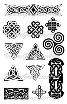 celtic tattoos with different designs on them