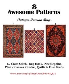 three different types of rugs with the words awesome patterns