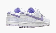 White/purple leather Dunk Low "Purple Pulse" sneakers from NIKE featuring signature Swoosh logo detail, embroidered logo to the rear, contrasting panel detail, round toe, front lace-up fastening, logo patch at the tongue, branded insole and rubber sole.  These styles are supplied by a premium sneaker marketplace.  Stocking only the most sought-after footwear, they source and curate some of the most hard to find sneakers from around the world. . Nike Dunk Low Purple, Womens Dunk Low, Nike X Travis Scott, Low Air Jordan 1, Dunks Nike, Jordan 2, Nike Dunk High, Cute Nikes