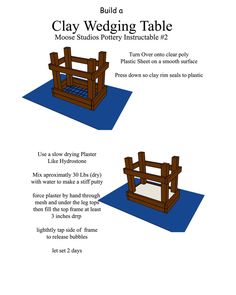 the instructions for how to build a clay wedding table with wooden posts and slats