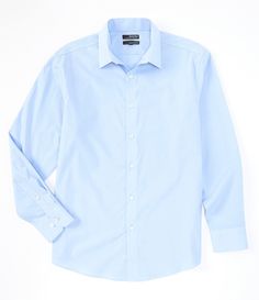 From Murano&#x2C; this woven shirt features:solid tonepoint collarlong sleevesbutton frontcurved hemclassic fitcotton/spandexmachine washImported. Heavenly Delusion, Tall Wardrobe, Blue Shirt Dress, Royal Baby, Light Blue Shirts, Fitted Suit, Formal Shirts For Men, Men's Wear, Men Shirt Style