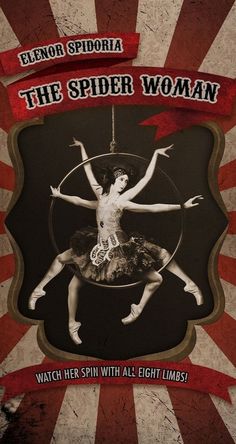 the spider woman movie poster with an image of two women dancing on a circus ring