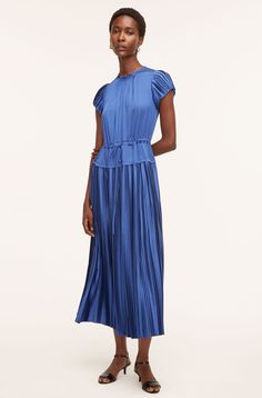 Pleated Sleeve Dress – Rebecca Taylor Cobalt Dress, Rebecca Taylor Dress, Feminine Wardrobe, Cobalt Blue Dress, Pleated Sleeves, Taylor Dress, Chiffon Ruffle, Flutter Sleeve Dress, Puffed Sleeves Dress