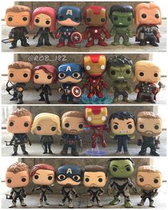 the avengers movie pop vinyl figures are lined up