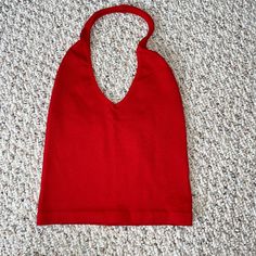 Condition: Excellent, Essentially Brand New (Only Worn Once) Ribbed Material, Very Stretchy Red V-neck Top From Urban Outfitters, Red Ribbed Crop Top For Summer, Red Ribbed Fitted Crop Top, Red Ribbed Sleeveless Crop Top, Red Ribbed Sleeveless Top, Red Sleeveless Ribbed Crop Top, Red Sleeveless Ribbed Tops, Red Ribbed Summer Top, Red Ribbed Top For Summer