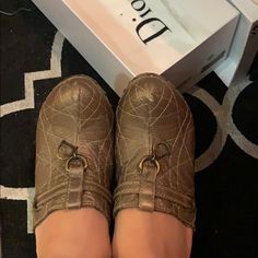 Wore Literally Twice! Good Condition. A Little Scruff On The Top Area On The Right Shoe. See Pics. Size 38. Super Comfy. Comes With A Door Box But It’s Not The Box For This Shoe. Lost The Original Box. Comes With 1 Original Dust Bag. Rare Find. Color Pewter Vintage Dior Mules, Dior Shoes Women, 38 Super, Find Color, Dior Shoes, Mule Clogs, Mules Shoes, Vintage Dior, Clogs