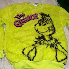 New Without Tags #Q42 Winter Cartoon Print Tops For Loungewear, Fun Cartoon Print Tops For Winter, Grinch Plush, The Grinch, Grinch, Graphic Sweatshirt, Sweaters For Women, Sweatshirts, Tags