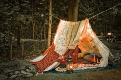 an image of a tent in the woods