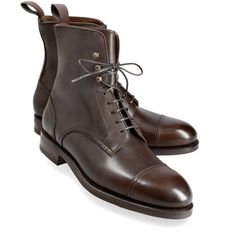 CAP TOE BOOTS IN BROWN FUNCHAL Classic Brown Cap Toe Moto Boots, Classic Cap Toe Boots For Outdoor, Classic Brown Combat Boots For Outdoor, Classic Cap Toe Work Boots For Outdoor, Classic Brown Cap Toe Combat Boots, Cap Toe Boots, Funchal, Toe Boots, Boots Men