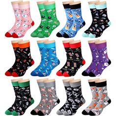 PRICES MAY VARY. You Will Receive: the package includes 12 pairs of nurse socks in different colors and patterns, sufficient quantity and a wide variety of styles to meet your daily wear or replacement needs Suitable for Nurse: our medical socks are designed with some nurse themed elements that you can see from the picture, the classic and vivid patterns can emphasize the hard work and dedication of nurses Reliable Material: the socks for nurses are made of cotton, polyester and spandex, soft an Dental Socks, Compression Socks Nurse, Medical Socks, Peanuts Snoopy Socks, Nurse Socks, Funny Socks Women, Best Retirement Gifts, Medical Dental, Dental Assistant