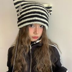 grunge outfits Fur Ball Style Ins Little Devil Striped Knitted Wool Hat Punk Style Cat Ears Cute Pointed Hat Curling Cold Hat Product Category Knitted Hat Popular Elements -1 Suitable For Seasons Winter Hat Top Style Conical Brim Style No Eaves Color Cross Stripes-black And White/ten Function Keep Warm Year/season Of Listing Fall 2024 Main Fabric Component Content 21%(inclusive)-30% Style Punk/street/non-mainstream/ Fabric Name Polyester Main Fabric Composition Polyester (polyester Fiber) Style Seasons Winter, 2 Piece Skirt Set, Long Midi Dress, Style Punk, Sweater Boots, Fall Coat, Punk Style, Knitted Hat, Fall Jackets