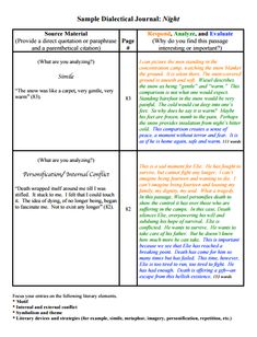 sample paper for an argument with two different types of words and numbers in each section