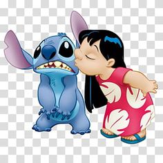 a cartoon character kissing another character in front of a white background png clipart