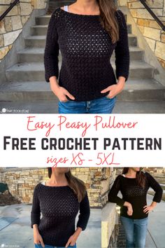 the easy crochet pullover pattern is great for beginners