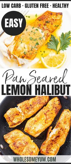 lemon halibut recipe for low carb and gluten free healthy meals