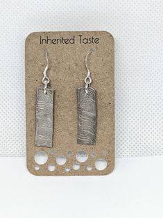 Handcrafted Sterling Silver Rectangular Earrings Textured with | Etsy Hammered Silver Rectangular Jewelry, Silver Hammered Rectangular Earrings, Rectangular Hammered Silver Jewelry, Rectangular Silver Hammered Jewelry, Nickel-free Rectangular Sterling Silver Earrings, Hammered Sterling Silver Jewelry In Rectangular Shape, Hammered Rectangular Sterling Silver Jewelry, Rectangular Hammered Sterling Silver Jewelry, Nickel-free Oblong Sterling Silver Jewelry