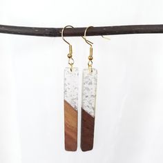 Walnut With Glittered Acrylic Long Straight Pencil Shaped Dangle Earrings. Gold Tone Hypo-Allergenic Steel Posts. Very Earthy With Boho Vibes. Handmade. See Photos For Size Reference. 2.03x0.30x0.12in Blue Lace Agate Earrings, Candy Corn Earrings, Tiny Gold Earrings, Drop Earrings Simple, Pink Tassel Earrings, Gold Round Earrings, Raw Stone Earring, Silver Chain Earrings, Minimalist Earrings Gold