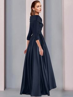 Solid Color Half Sleeve Evening Dress, Evening Dress With Half Sleeves, Spring Wedding Maxi Dress With 3/4 Sleeves, Sweet Spaghetti, Dress Wedding Guest, Mother Of The Bride Dress, Tea Length, Dress Wedding, Mother Of The Bride Dresses