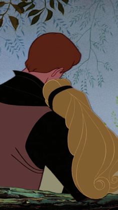 an animated image of a man and woman hugging