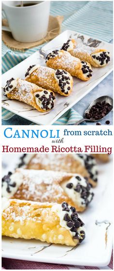 the cover of cannoli from scratch with homemade ricotta filling