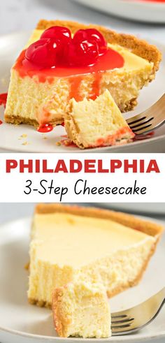 the three step cheesecake is ready to be eaten