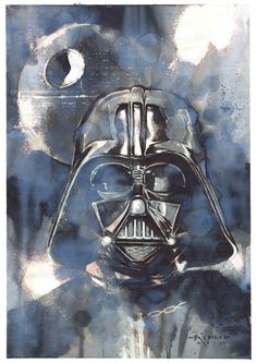 a star wars poster with a darth vader helmet on it's face