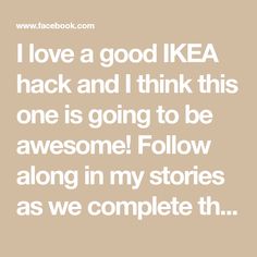 i love a good ikea hack and i think this is going to be awesome follow along in my stories as we complete th