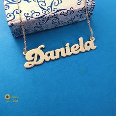 🌻 14K Retro Name Necklace 🌻 Genuine 14K Yellow Gold - nameplate and chain 🌻 Daniela photo shows 1 gram Twist Chain 🌻 Capital Letter ranges from 11-14mm tall 🌻 Upgraded to .8mm nameplate thickness - wide and heavier font 🌻This listing is for one name/word up to nine letters with one capital letter 🌻 Production Time is 7-14 working days 🌻 Please upgrade your shipping if you would like to expedite delivery Name Necklaces, Teacher Books, Star Chain, Word Up, Name Plate, Name Necklace, Necklace Etsy, Arrow Necklace, Etsy Accessories