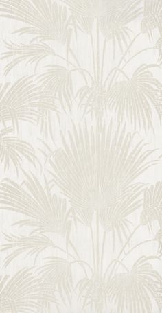 a white wallpaper with palm trees on it